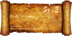 Szür Emma névjegykártya